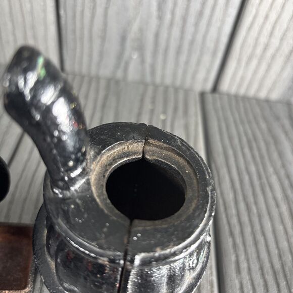 Vintage Small Pot Belly Stove Black Cast Iron 5" Tall + Coffee Grinder (Parts) - Picture 6 of 8